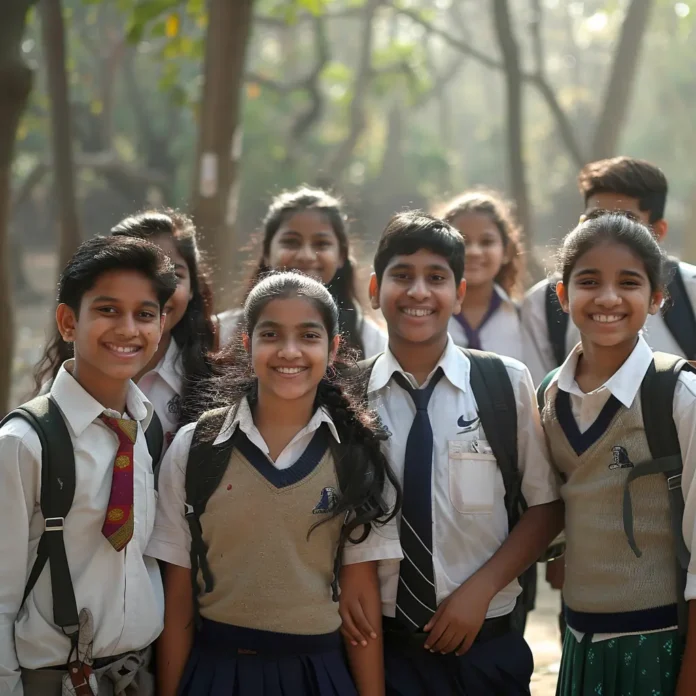group of school students