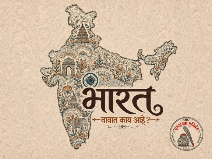 भारत नावाचा इतिहास आणि उगम दर्शवणारे भारतीय सांस्कृतिक चित्र