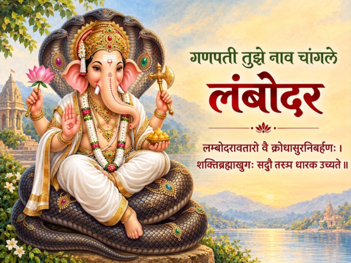गणपती तुझे नाव चांगले – लंबोदर रूपातील भगवान गणेश