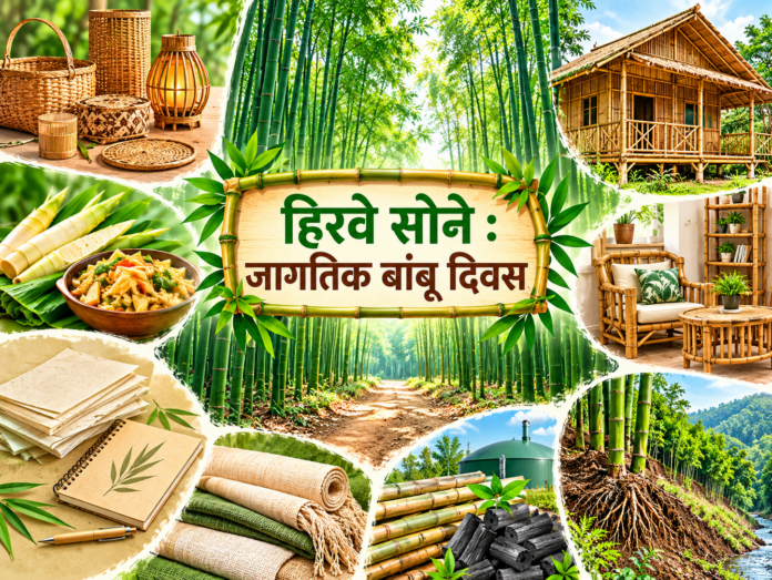 जागतिक बांबू दिवसानिमित्त बांबूचे विविध उपयोग दर्शवणारे चित्र