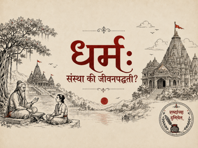 भारतीय धर्मविचार आणि धर्म म्हणजे जीवनपद्धती दर्शवणारे पारंपरिक चित्र