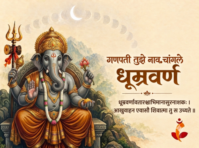 धूम्रवर्ण गणेशाचे राखाडी वर्णातील रूप